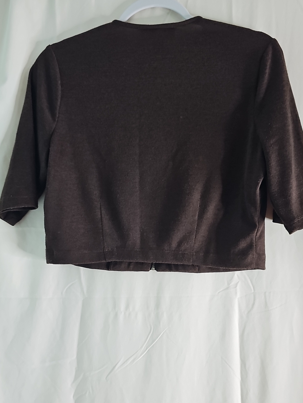 Perceptions Brown Cropped Open-Front Jacket - Picture 4 of 5